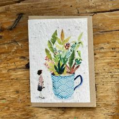 Einpflanzbare Grußkarte aus Samenpapier Tee 