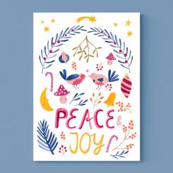 Frau Ottilie Postkarte Peace & Joy 