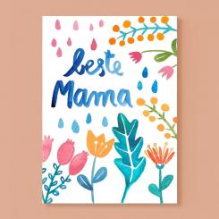 Postkarte Beste Mama zum Muttertag 