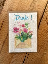 Danke-Grußkarte zum Einpflanzen aus Samenpapier 