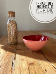 Keramik Müslischale handgefertigt Nuria rosa-rot