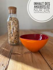Keramik Müslischale handgefertigt Nuria orange-rot