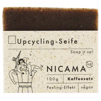 NICAMA Upcyclingseife mit Peelingeffekt Kaffeesatz 