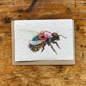 Grußkarte aus Samenpapier Biene 