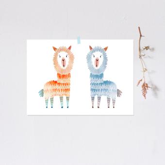 noull - Poster Zwei Alpakas 